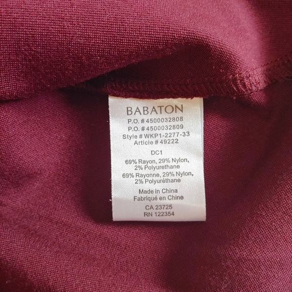 Aritzia Babaton Barrett Peplum Top Burgundy Size 2 - Picture 12 of 13